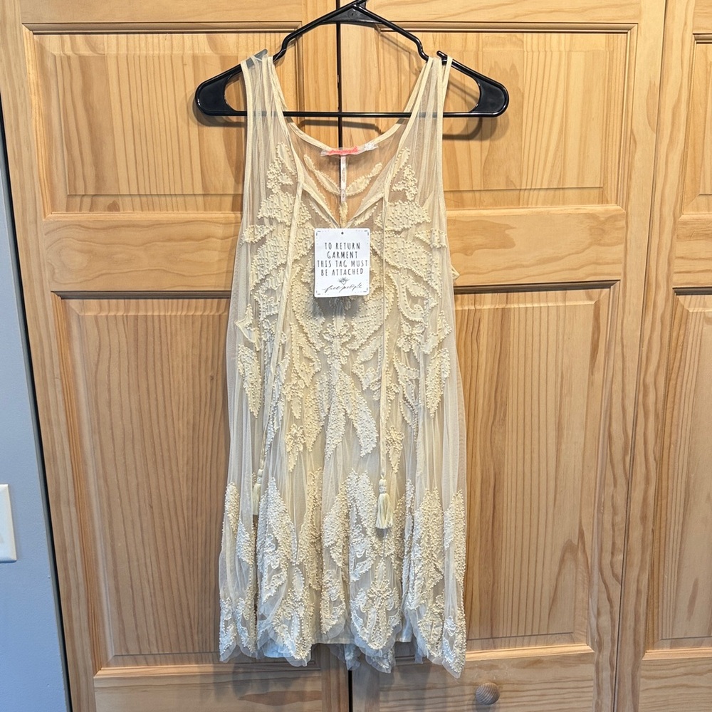 Free People Cream Lace Detail Dress